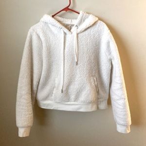 Banana Republic Cropped Sherpa Hoodie - Medium